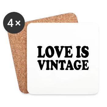 Love is vintage - Coasters (set of 4) - white - Front