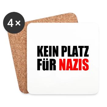 kein platz für nazis - Untersetzer (4er-Set) - Weiß - Vorne