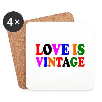 Love is vintage - Coasters (set of 4) - white - Front