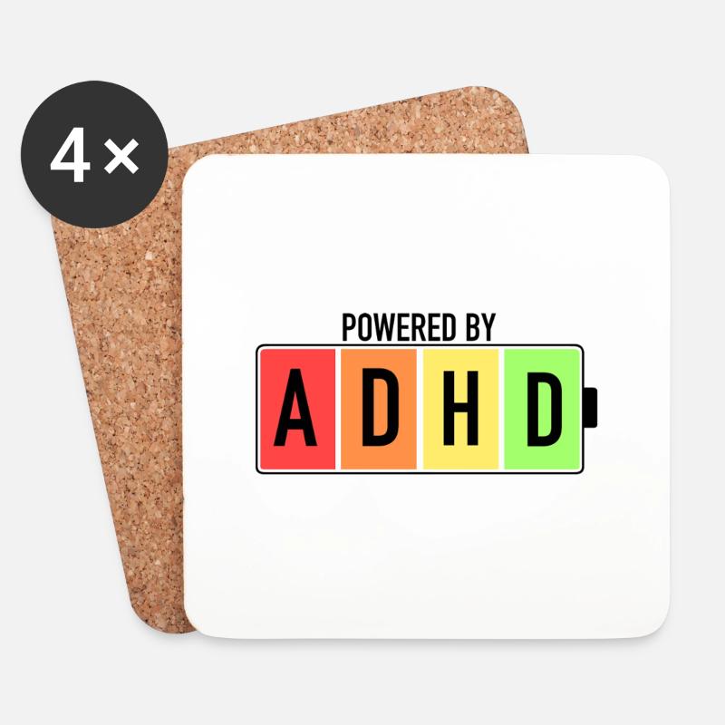 ADHS-Bewusstsein Neurodivergent - Untersetzer (4er-Set) - Weiß