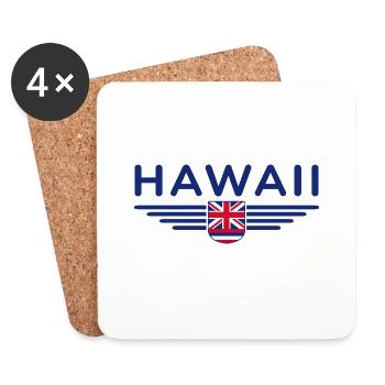 Hawaii Fan T-Shirt – Aloha Style - Coasters (set of 4) - white - Front