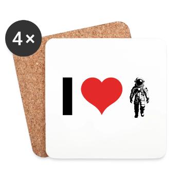 I love Astronauts - Coasters (set of 4) - white - Front