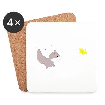 Purzelino and the Butterfly - Coasters (set of 4) - white - Front