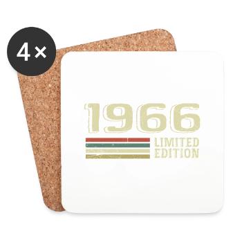 Jahrgang 1966 Geburtstag 1966 Jahrgang 1966 - Untersetzer (4er-Set) - Weiß - Vorne