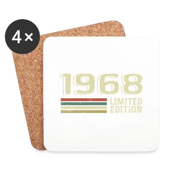 Jahrgang 1968 Geburtstag 1968 Jahrgang 1968 - Untersetzer (4er-Set) - Weiß - Vorne