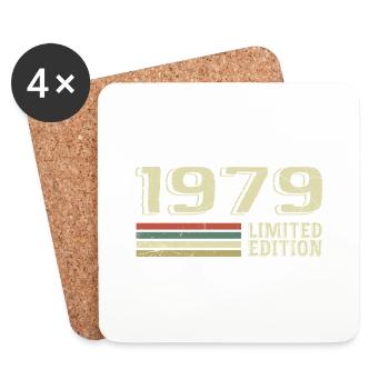 Born in 1979 Birthday 1979 Vintage 1979 - Coasters (set of 4) - white - Front