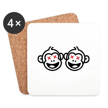 Monkey Team Funny - Coasters (set of 4) - white - Front