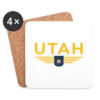 Utah Fan T-Shirt – Natur & Freiheit - Untersetzer (4er-Set) - Weiß - Vorne