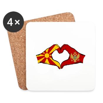 Montenegro Montanegro Flag Hands Heart Shape - Coasters (set of 4) - white - Front