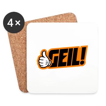 Geil Spruch - Untersetzer (4er-Set) - Weiß - Vorne