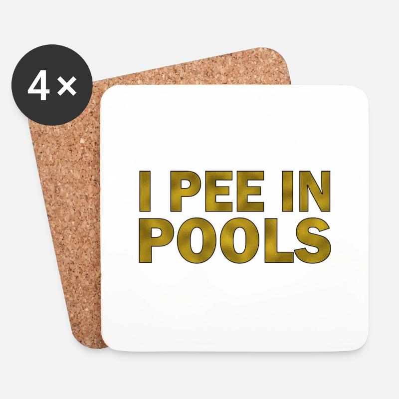I pee in pools - Untersetzer (4er-Set) - Weiß
