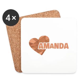 Cadeau pour Amanda - Dessous de verre (lot de 4) - blanc - Devant