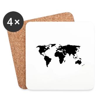 World Map - Coasters (set of 4) - white - Front