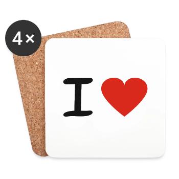 I Love - Coasters (set of 4) - white - Front