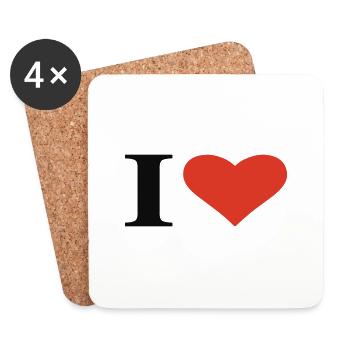 i love - Untersetzer (4er-Set) - Weiß - Vorne
