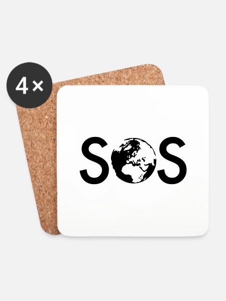 SOS - Coasters (set of 4) - white