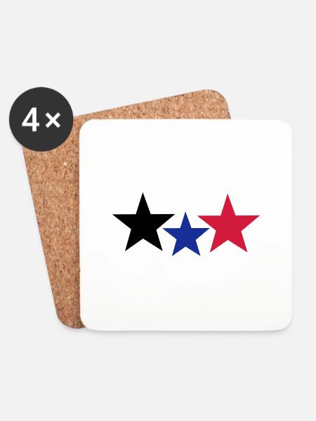 Stars - Untersetzer (4er-Set) - Weiß