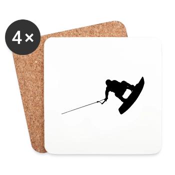 wakeboarder_02 - Coasters (set of 4) - white - Front