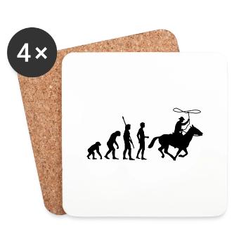 evolution_cowboy - Untersetzer (4er-Set) - Weiß - Vorne
