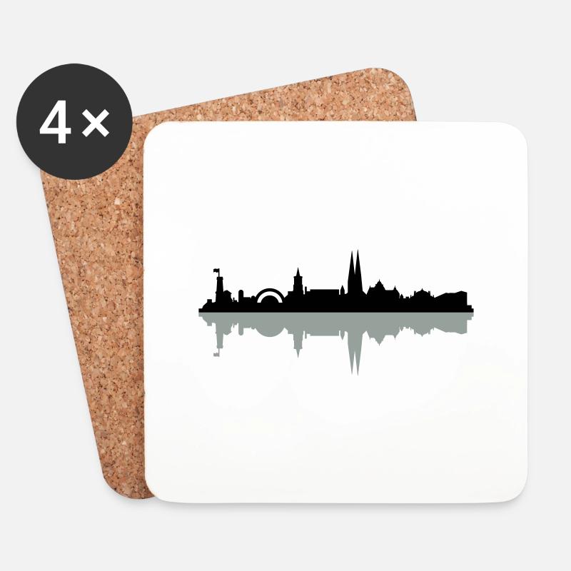 Skyline Bielefeld - Untersetzer (4er-Set) - Weiß