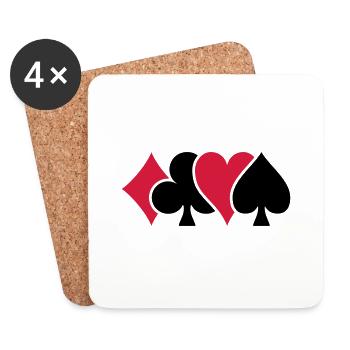 Playing Card Suits - Coasters (set of 4) - white - Front