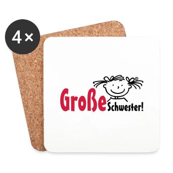 Große Schwester - Untersetzer (4er-Set) - Weiß - Vorne