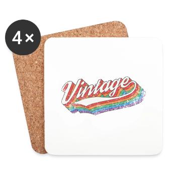 Vintage usé - Dessous de verre (lot de 4) - blanc - Devant
