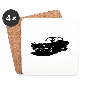 Shelby GT350 1966 - Dessous de verre (lot de 4) - blanc - Devant