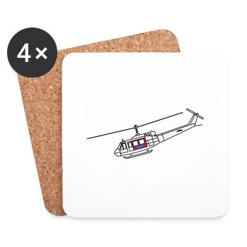 Bell UH1D - SAR / Notarzt - Untersetzer (4er-Set) - Weiß - Vorne
