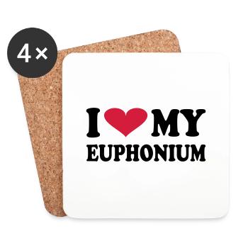 I Love My EUPHONIUM - Untersetzer (4er-Set) - Weiß - Vorne