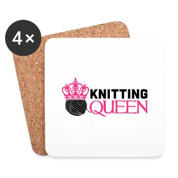 Knitting queen - Untersetzer (4er-Set) - Weiß - Vorne