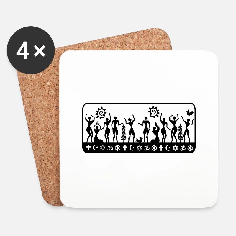 Menschen Religionen - Untersetzer (4er-Set) - Weiß