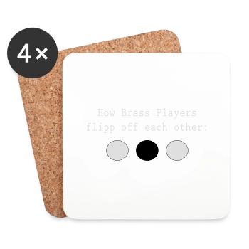 How brass players flipp off each other - Coasters (set of 4) - white - Front