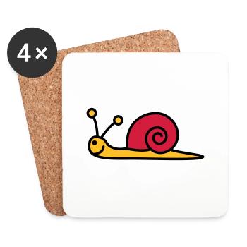 schnecke_3c - Coasters (set of 4) - white - Front