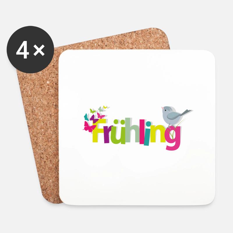 Frühling - Untersetzer (4er-Set) - Weiß