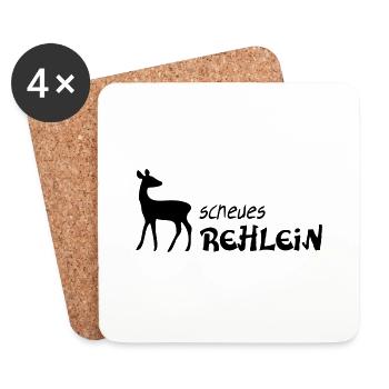 Reh Rehlein scheu scheues kitz rehkitz wild tier - Untersetzer (4er-Set) - Weiß - Vorne