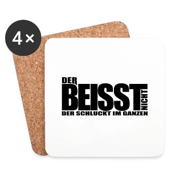 DER BEISST NICHT Hundespruch Hunde Sprüche Hund - Untersetzer (4er-Set) - Weiß - Vorne