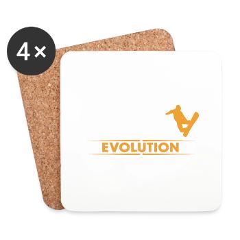 Snowboard Evolution - orange/weiss - Coasters (set of 4) - white - Front