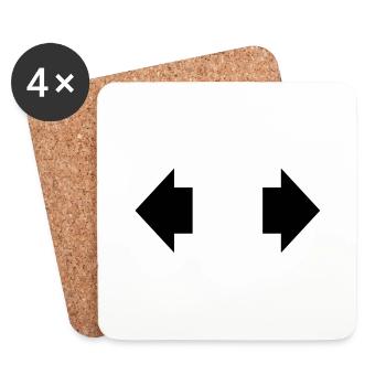 arrow left right - Coasters (set of 4) - white - Front