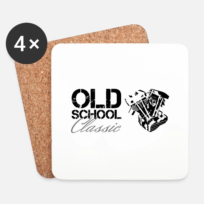 Oldschool Classic Shovelhead - Untersetzer (4er-Set) - Weiß