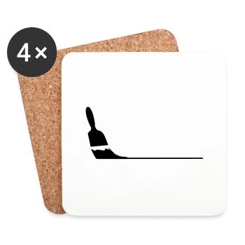brusch_paint - Dessous de verre (lot de 4) - blanc - Devant