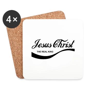 Jesus Christ - The Real King - Coasters (set of 4) - white - Front