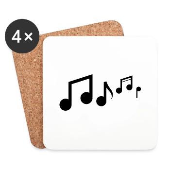 Musik noten - Untersetzer (4er-Set) - Weiß - Vorne