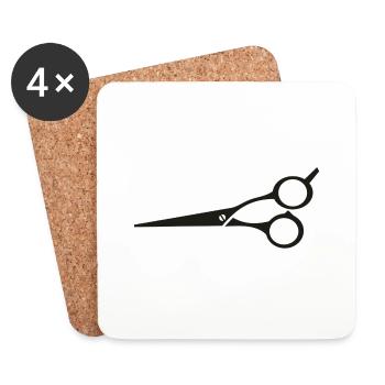 hairdresser barber barber hairdresser coiffeur beard b - Coasters (set of 4) - white - Front