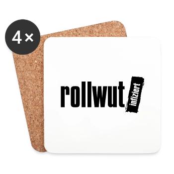 Rollwut Logo - Untersetzer (4er-Set) - Weiß - Vorne