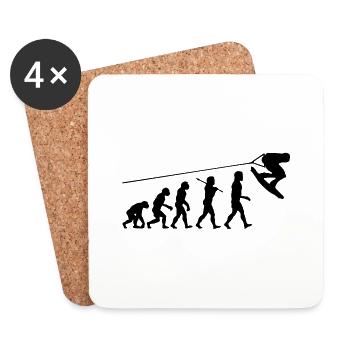 wa01 wakeboard evolution - Coasters (set of 4) - white - Front