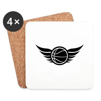 basketball_logo_2_f1 - Dessous de verre (lot de 4) - blanc - Devant