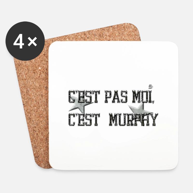 c nicht c me est_ Murphy von Custom - Untersetzer (4er-Set) - Weiß