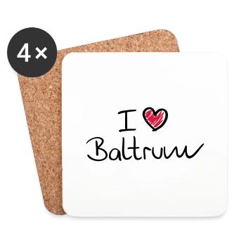 i_love_baltrum__f2 - Untersetzer (4er-Set) - Weiß - Vorne