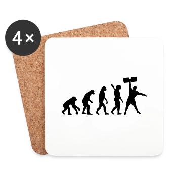 Evolution of Strongman - Coasters (set of 4) - white - Front